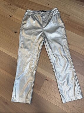 GREY LAB Silver Metallic Kids Jeans